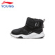 Li Ning (LI-NING) children's shoes, children's cotton shoes, boys' velvet, warm, water-repellent, flick high-top sneakers 30YKNV075-35