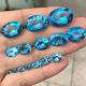 DRJEFUN natural topaz, oval topaz bare stone, Swiss blue topaz ring surface bare stone, topaz rough stone 3*5MM
