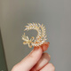 SNQP Sui Sui Ping An Wheat Ear Brooch Women's 2024 New Exquisite Cardigan Versatile Decorative Temperament Corsage Pin Crescent Wheat Ear Brooch