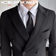 Sound Monkey Suit Men's Interview Professional Student Formal Suit Wedding Dress New Groomsman Business Casual Jacket Men Black Suit + White Shirt + Black Pants + Tie L