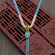 Jewelry accessories hand-woven pendant rope crystal handmade rainbow winding necklace rope small round rope hanging neck rope Autumn green