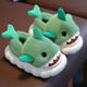 Yi Cong children's cotton shoes winter cartoon shark boys and girls indoor non-slip baby plush parent-child home children's cotton slippers gray cotton shoes shark style 22-23 size inner length 13.5 about 1-2 years old