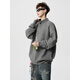 OEMG Old Money Style Henley Collar Sweater Men's Autumn High-Quality Loose Casual Lazy Trendy Brand Sweater Jacket Dark Gray XL Recommended 110-130Jin Jin equals 0.5kg