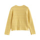 
InMAN (INMAN) Fashion Simple Three-dimensional Crochet Knitted Cardigan for Women 2025 Autumn Elegant Versatile Retro Sweater Jacket Yellow L