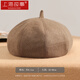 Shanghai Story Women's Hat Autumn and Winter Wool Octagonal Hat Painter Hat Pumpkin Hat Showing Your Face Small Birthday Gift Khaki
