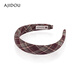 AJIDOU Ajidou hair accessories women's plaid non-slip fabric headband women's versatile high skull headband fashionable and versatile red brown 1 piece