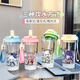 Jiuyao Nasida figure Genshin Impact Cartoon Large Capacity Sports for Students, Men and Women Plastic Anti-fall Straw Water Cup BXAO15941 Dada Three Drink Design [500ML Blue]-Painted Print