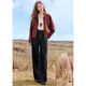 Baitu Betu Frauenkleidung 2025 Herbst neue Kurzjacke Temperament Trendy Arbeit Taschenjacke für Frauen 2509T15 Rost Red M (Rusty Red Pre-Sale 09/21 Sendung)