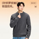 MINISO Henry Collar Sweater Men's Autumn and Winter 2025 New Lazy Style Bottoming Boys' Sweater Jacket Men's Henley Collar Black M /165 (Weight 90-120Jin Jin is equal to 0.5 kg)