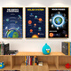 Er Jiangong Englisch Klassenzimmer Wandlayout Dekoration Buch Ecke Bilderbuch Bibliothek Englisch Poster Wandaufkleber Kindergarten Hang Painting 31-Illness [50 Breite x 70 Höhe] CM_KT Board + Golden Pvc Edge [gleiche Herrscher
