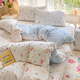 Nanjiren autumn and winter milk velvet four-piece bedding set anti-static double-sided velvet plus velvet thickened bed sheet and quilt cover three-piece set Sea Salt Baby High-density cotton thermal storage and warmth 1.5m bed four-piece set - sheet type - quilt cover 200 230cm