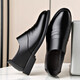 Spring and Autumn New Product Soft Leather Inner High-Height Business Official Casual Leather Shoes Men's Security Professional Baita Breathable Men's Leather Shoes Black Inner High-Height 6190 40