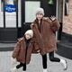 Disney (Disney) fleece winter 2025 parent-child jacket new thickened warm mid-length unisex cotton jacket for children green (hat removable) 180 recommended height 170-180cm