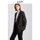 LILY2025 new winter style wool mulberry silk blended old money style silhouette temperament commuting woolen suit jacket for women 734 rock brown L