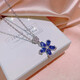 Lihu Tanzanite Snowflake Bone Chain Necklace Female Internet Celebrity Light Luxury Purple Simple S925 Sterling Silver Earrings Ring Set (Earrings)