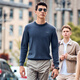 Mr. BU BU BU BU Lettre brodée T-shirt en laine d'automne Cardigan chaud de laine d'automne BF11978 Piano Black S __165