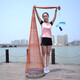 Fishing net, Frisbee-type hand-thrown net, old-fashioned fishing net, hand-thrown net, fish fishing, lazy man's automatic rotating net, and will not retreat when it enters the water - tire 3.6 meters high-speed rail chain half finger