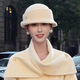 Zunti (zunti) Hepburn style hat for women with foreign daughters, small top hat for autumn and winter, versatile fisherman hat, fashionable and elegant basin hat, white, one size fits all