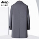 JEEP SPIRIT2025 New Cashmere Coat for Men, Middle-aged and Elderly Dads Autumn and Winter Wool Woolen Windbreaker Jacket Thickened Black Regular M 170 Recommended 100-125 Jin Jin equals 0.5 kg