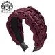 Royal sasa royal salsa burgundy braided headband with wide brim to cover white hair and show face small headband hairpin to wash face and collect broken hair accessories for women