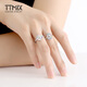 TTMIX Colorful Platinum Ring pt950 Platinum Ring Fashion Honeycomb Women's Live Ring Birthday Gift Water Drop Shape 3.3-3.5g