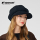 Kenmont goat cashmere cloud octagonal beret women's autumn and winter large head circumference lamb wool warm plush duck bill painter hat Hepburn black M suitable for head circumference_(55-58c)