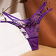 Sexy sexy underwear women's thong transparent lace bed hot flirting European and American T-pants large size 1 pack purple M size waist 1'8-2'1