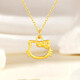 Chow Tai Fook pure gold 999 Kitty hollow cat gold pendant hellokitty bow clavicle necklace Chinese Valentine's Day gift KITTY cat pendant + S925 gold necklace
