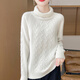 Nosskiss Luxury High-End Brand Cardigan for Women 2025 Autumn and Winter New Jacquard Turtleneck Sweater Base Base Base Bolde Red L Red L
