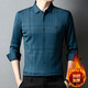 SEVEN 2025 winter middle-aged velvet warm shirt men's business formal long-sleeved new style black S 165