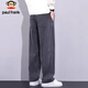 Paul Frank Pants Men's Autumn and Winter Straight Leg Loose Casual Pants Men's American Wide Leg Men's Pants Modern Gray XL