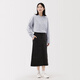 无印良品（MUJI）女式 法兰绒 立领长袖衬衫 女士衬衣外套 25年秋季新品 女装 浅灰色 S (155/80A)