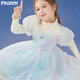 Disney (Disney) Girls Dress Long Sleeve Autumn New Children's Elsa Princess Dress Style Sweater Mesh Skirt 14001 White 130