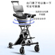 Baby walking artifact lightweight folding stroller baby simple high view baby two-way children's stroller gray - large backrest - large seat - parasol high view + one-button folding + double push rod + no rollover