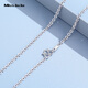 Miss JuJu Pt950 platinum necklace for women, platinum shiny O-shaped chain, fashionable cross chain with pendant plain chain, weight 2.3-2.5g, length 43cm