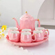 Yongxia Light Luxury Housewarming Ceramic Water Set Tea Cup Household Tea Set Nordic Living Room Teapot Cup Water Cup Complete Set Pearl White 6 Cups