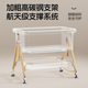 Qiaole Bear Baby Crib Aluminum Alloy Portable Cradle Bed Foldable Multifunctional Baby Bed Newborn Spliced Large Bed Wood Grain Aluminum-Xingyue Rice Mosquito Net Style Free Memory Foam Pad + Storage Basket + Mosquito Net 920mm*570mm/No Installation