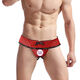 Men's sexy underwear thong T-pants mesh open crotch skirt underwear sexy fabric soft red uniform size