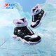 XTEP Children's Icebreaker 1.0 Cotton Boots Winter Girls' Rex Rabbit Velvet High Top Thickened Warm Cotton Shoes Black/Taro Purple 33