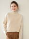 SENLIYA international light luxury high-end cashmere sweater women's half turtleneck pullover sweater loose thickened inner stitching milk white S