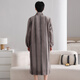 LangSha couple pajamas for one man and one woman in winter flannel plus velvet warm mid-length buttoned nightgown bathrobe home wear winter female 25091 almond + male 25191 mist gray M female + L male