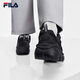 FILA official pea plus velvet shoes dad shoes 2025 winter new casual thick-soled sports shoes men's shoes black-BK 42.5