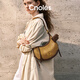 Cnoles crescent bag women's 2025 new commuter crossbody bag high-end one-shoulder armpit bag autumn and winter cappuccino