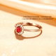 COASZE ruby ring for women 18K gold diamond inlaid Burmese ruby colored gem No. 16