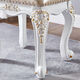 European French style solid wood dressing stool, carved makeup stool, white light luxury princess stool, dressing table stool, soft bag makeup stool, all solid wood, white buckle with gold finish