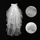 Pang Donglai Quality Proposal Veil White Headdress Get a Certificate Photo Props Bride Wedding Engagement Registration Main Wedding Dress 2 Layers丨 Hairpin [Big Ribbon Bow Curly Ring About 50cm] 60cm-80cm