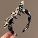 Idel bow leopard print headband women's high skull 2025 new daily wear hairband face wash headband pressed hairpin headdress leopard print bow headband F3587