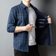 SEVEN 2025 winter middle-aged velvet warm shirt men's business formal long-sleeved new style black S 165