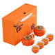 Qianliyuan Company's small gifts for business opening events, customized practical tea sets, annual meeting prizes, and souvenirs for customers. Orange-Persimmon Pot, one pot, four cups + can (orange gift box)