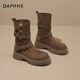 Daphne Kurzstiefel Frauen Retro Britisch -Stil Martin Boots 2025 Herbst Neue dicke Absatzwestliche Denim Stiefel vielseitig braun 38 (240 mm) Standardgröße